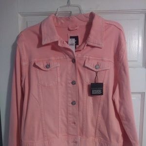 GAP DENIM JACKET - NEW IN COLOR SALMON PINK Sz: L